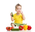 Child or kid eating healthy food Royalty Free Stock Photo