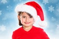Child kid girl Christmas card portrait Santa Claus
