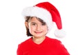 Child kid girl Christmas portrait Santa Claus isolated on white background Royalty Free Stock Photo