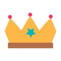 Child King Crown Birthday Party Color Stroke Icon