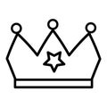 Child King Crown Birthday Party Thin Stroke Icon