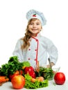 Child in the kitchen preparing a meal