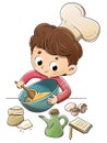 Child in the kitchen preparing a recipe