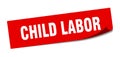 child labor sticker. square isolated label sign. peeler