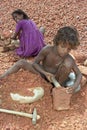 Child labour, stone breakers in Bangladesh Royalty Free Stock Photo