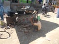 Child labour - child working in village local baking shop in Pakistan village