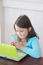 Child with laptop Royalty Free Stock Photo