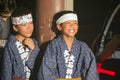 Child laughing in traditional Japanese festivals