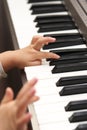 Child learn piano