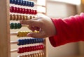Child learning count using Abacus
