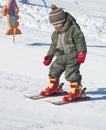 Child learning skiing Royalty Free Stock Photo