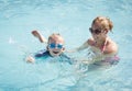 Child Learning to swim Royalty Free Stock Photo