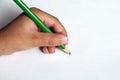 Child left-handed writing Royalty Free Stock Photo