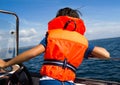 Child with life vest Royalty Free Stock Photo