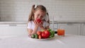 Child like eating fruits and vegetables.