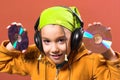 Child listening music Royalty Free Stock Photo