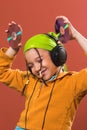 Child listening music Royalty Free Stock Photo