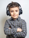 child listening to music