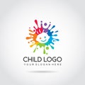 Child logo template. colorful and baby image. vector illustrator eps.10