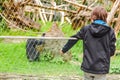 child looking at monkey in Zoo