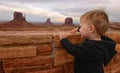 Child looking at Monument Valley Royalty Free Stock Photo