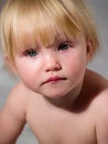 Child looks attentively Royalty Free Stock Photo