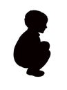 A child lying down body, silhouette vector
