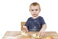 Child making cookies Royalty Free Stock Photo