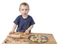 Child making cookies Royalty Free Stock Photo