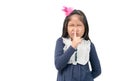 Child making the gesture for being quiet Royalty Free Stock Photo