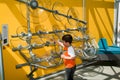 Child making music with glasses