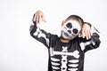 Child man horror face painting make up for ghost scary Royalty Free Stock Photo