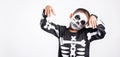 Child man horror face painting make up for ghost scary Royalty Free Stock Photo