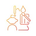 Child and matches and candles gradient linear vector icon Royalty Free Stock Photo