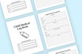 Child medical log book KDP interior. Child vaccination info checker and growth tracker template. KDP interior notebook. Infant