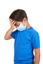 Child with medical mask