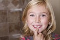 Child missing front tooth Royalty Free Stock Photo