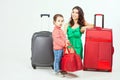 Child with mother ready to travel to Europe, Italy Royalty Free Stock Photo