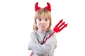 Child naughty devil halloween Royalty Free Stock Photo