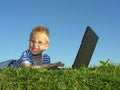 Child with notebook Royalty Free Stock Photo