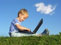 Child with notebook Royalty Free Stock Photo