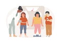 Child obesity and overweight isolated concept vector illustration.