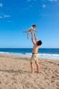 Child over the summer beach