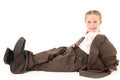 Child in Oversized Suit Royalty Free Stock Photo