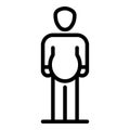 Child overweight icon, outline style Royalty Free Stock Photo