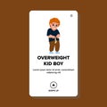 child overweight kid boy vector