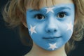 Child painted flag Federated States of Micronesia