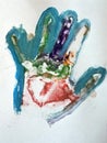 Child painted hand