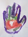 Child painted hand