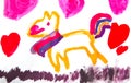 Child painting pony